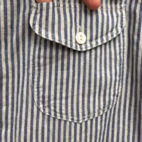 RRL Double RL Ralph Lauren Mens Striped Short Sleeve Button Down Shirt - XS - Picture 5 of 9
